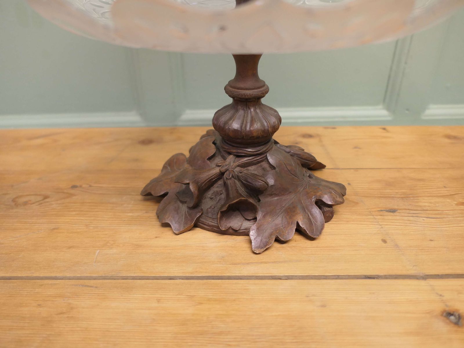 Carved Black Forest And Baccarat Crystal Epergne Centre Piece photo for sale