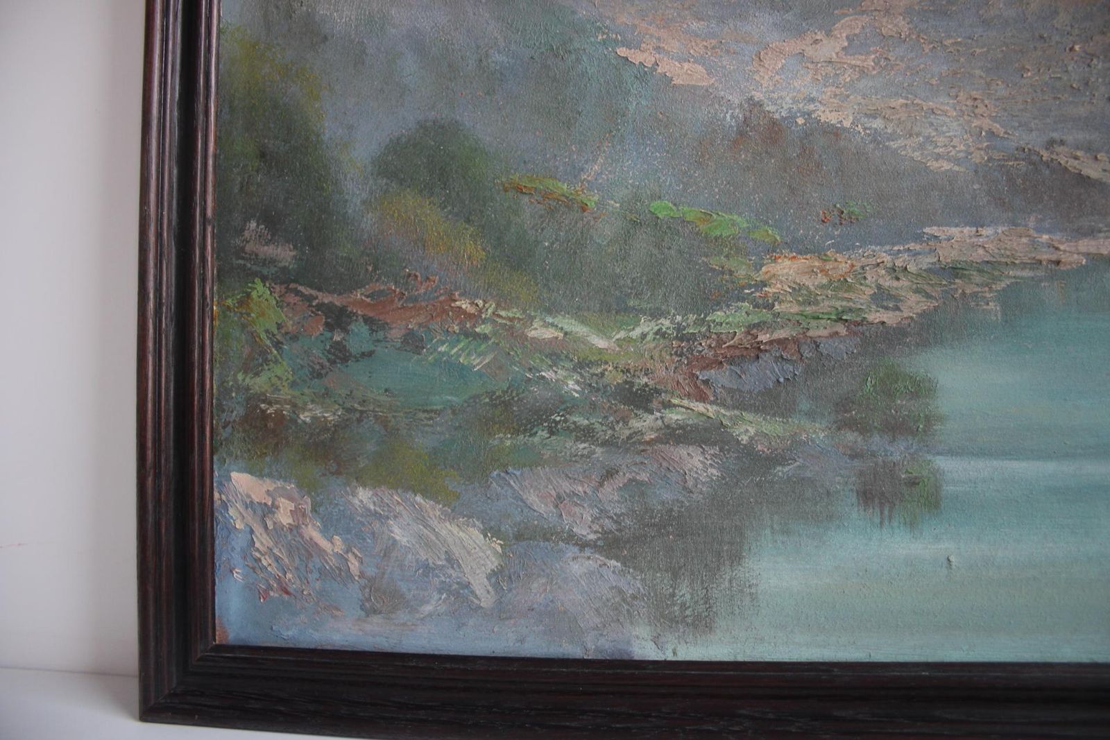 Hand Painted Painting, Oil On Fiberboard, Signed, Czechoslovakia, 1960's. photo vinterior