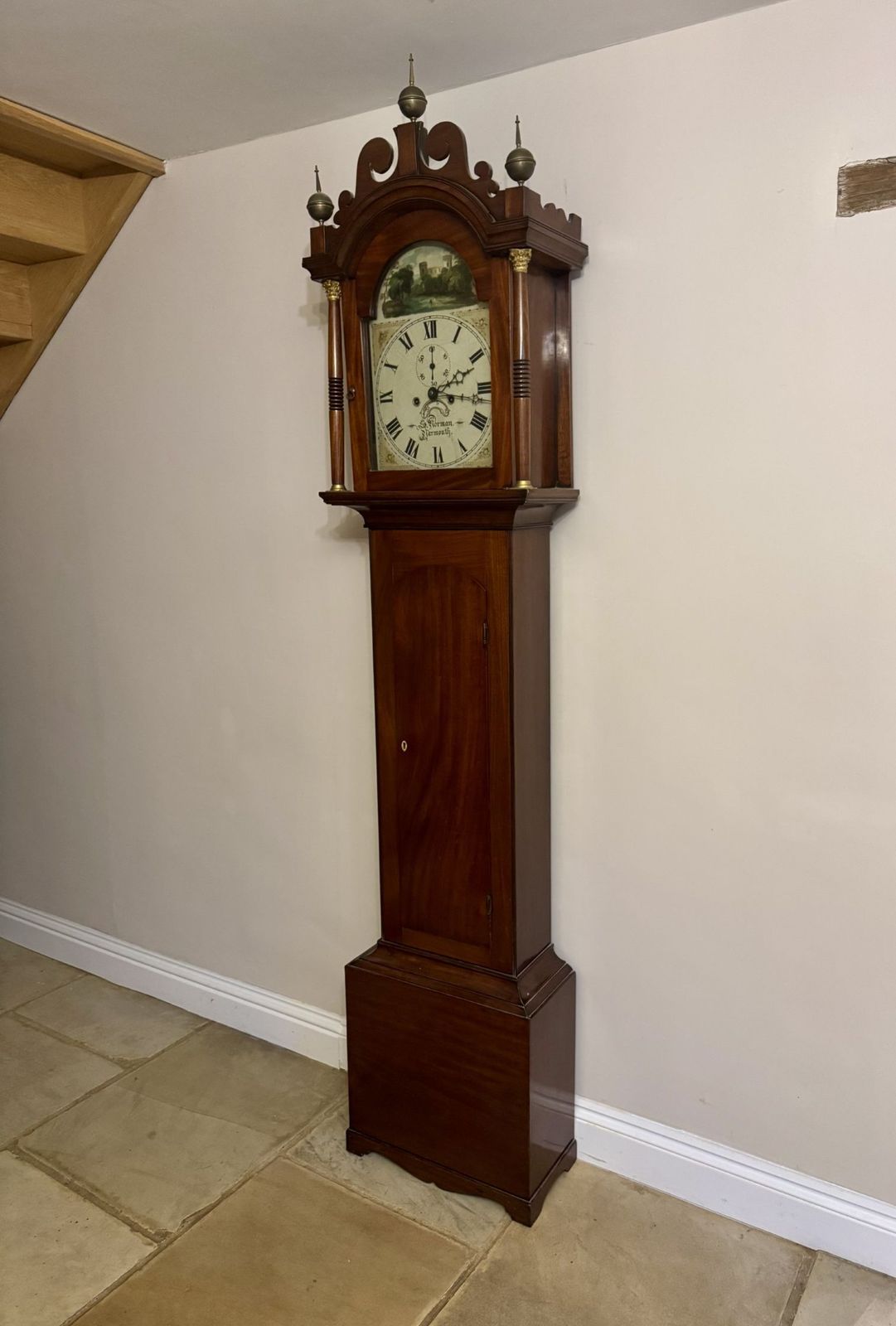 photo furniture Superb Quality Antique George III Mahogany Arch Dial Longcase Clock