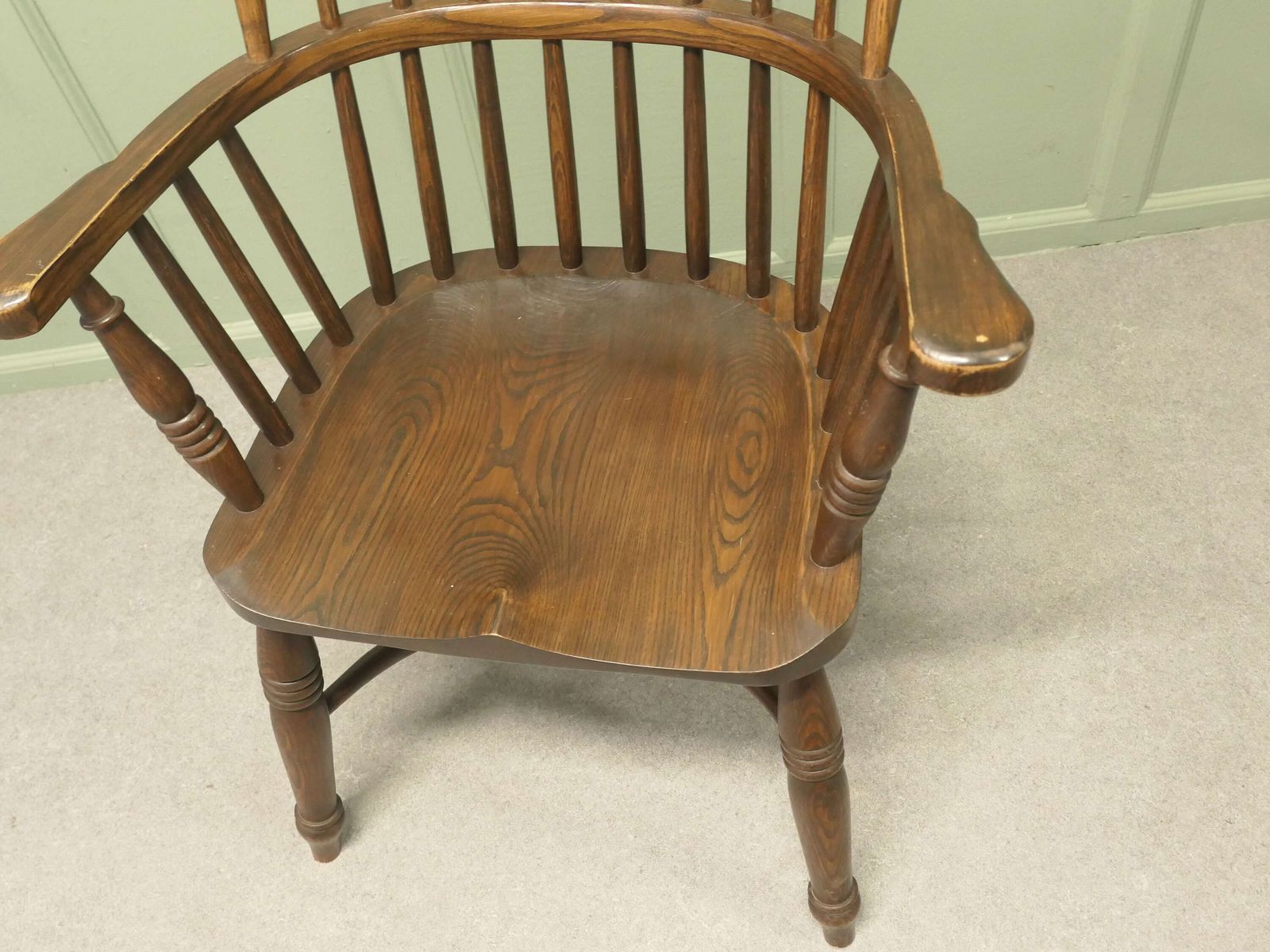 Elm Country Carver Chair With Crinoline Stretcher photo Furniture