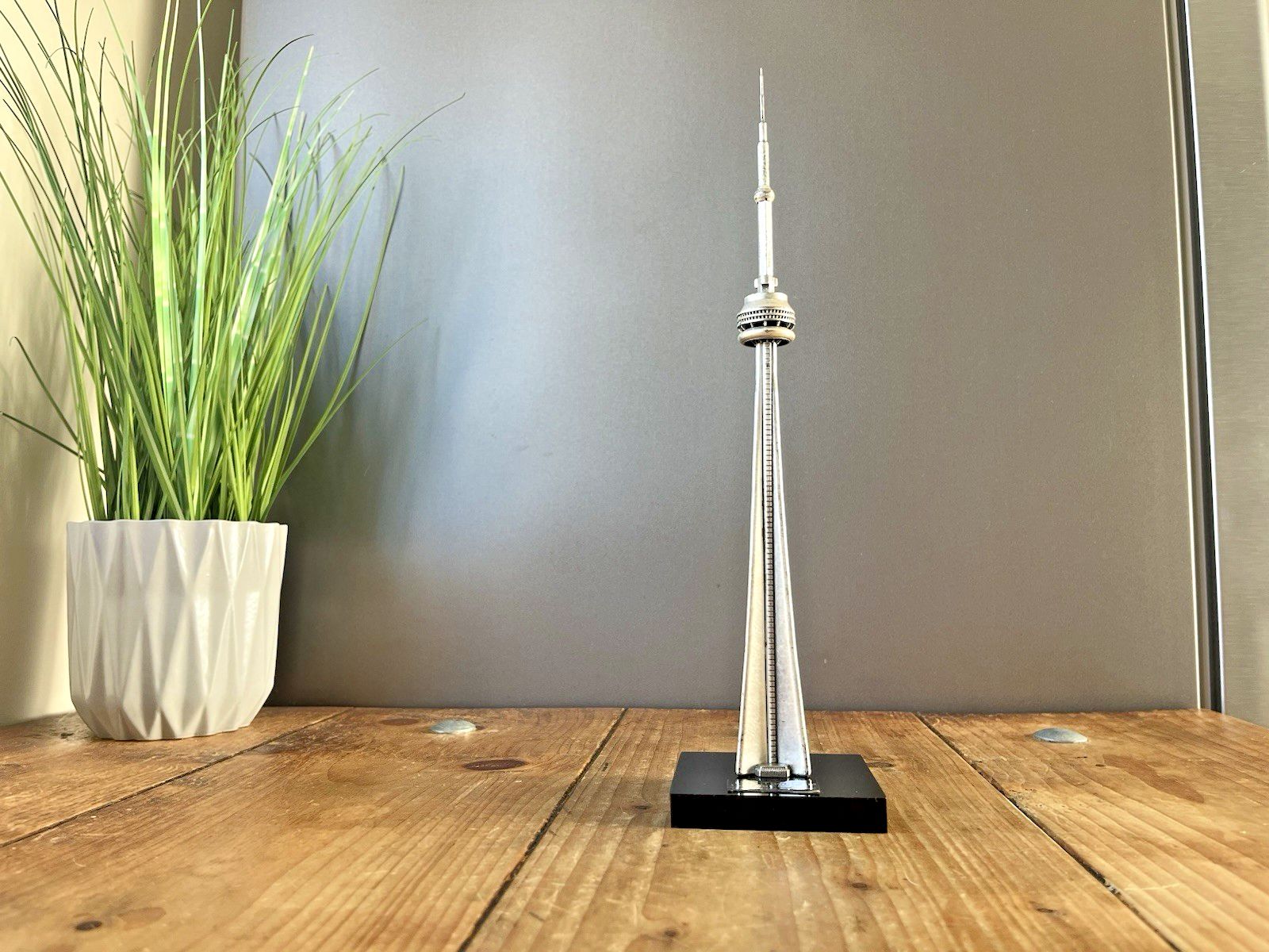 Vintage 11.5" 1970's Cn Radio Tower Canada Desk Sculpture Paperweight Space Age photo Art