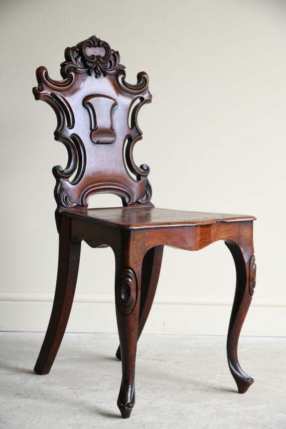 Antique Victorian Mahogany Hall Chair photo vintage