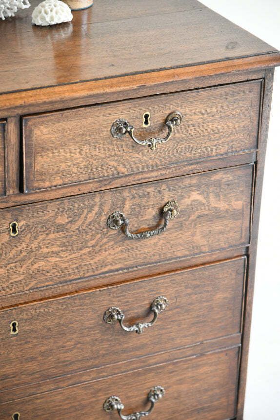 Georgian Oak Chest Of Drawers, Mid 20th Century photo vintage