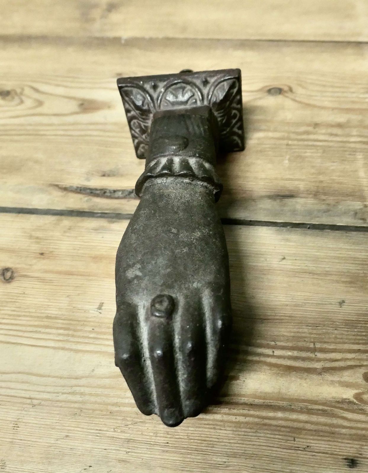 Heavy Iron Door Knocker, A Hand Knocking On The Door photo furniture