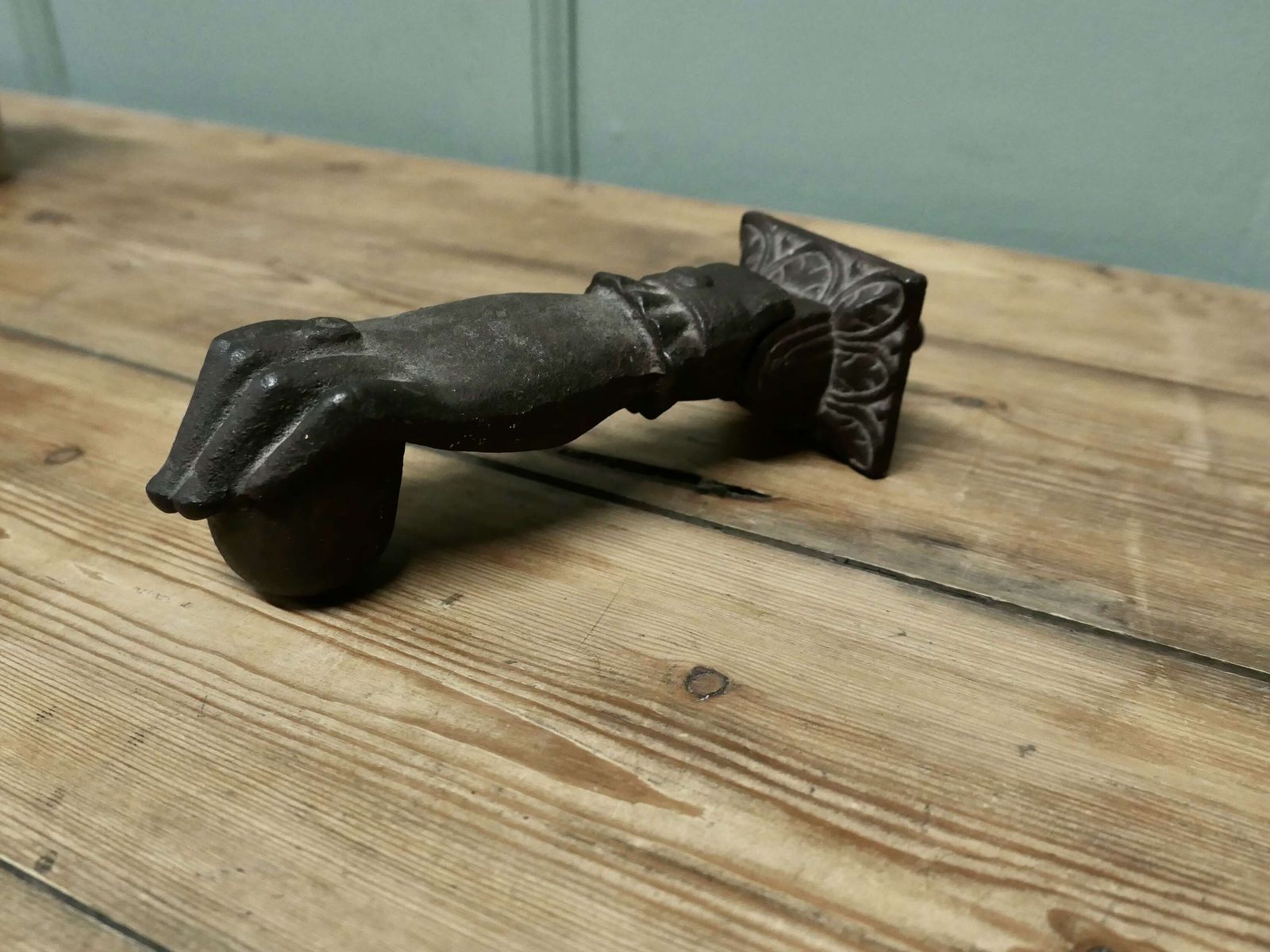Heavy Iron Door Knocker, A Hand Knocking On The Door photo for sale