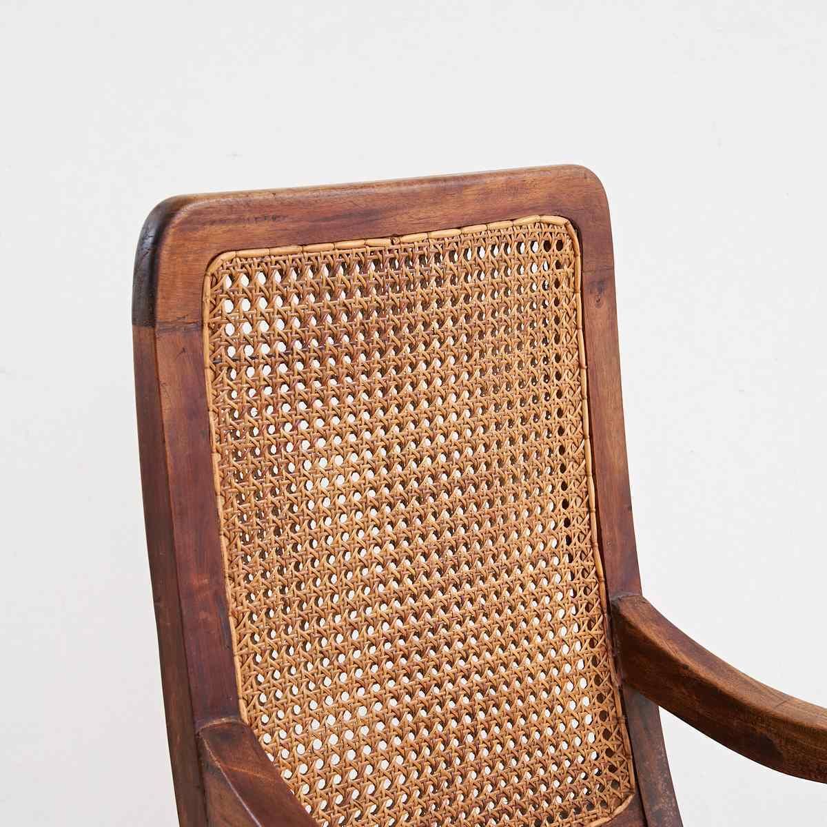 Rocking Armchair In Vienna Straw, Early 1900s photo for sale