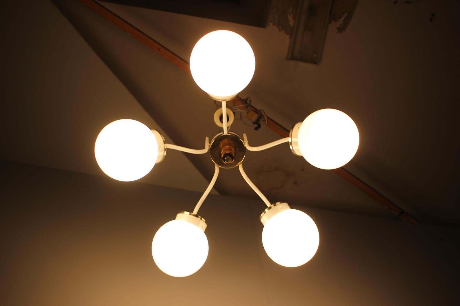 636.0 1970s Glass Chandelier, Czechoslovakia photo