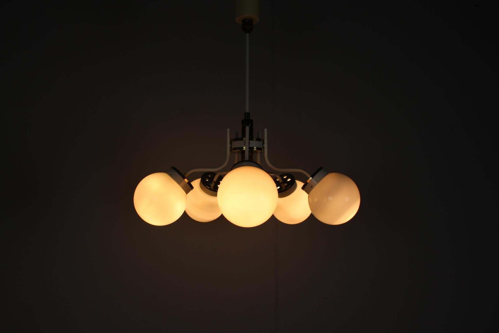 photo vinterior 1970s Glass Chandelier, Czechoslovakia