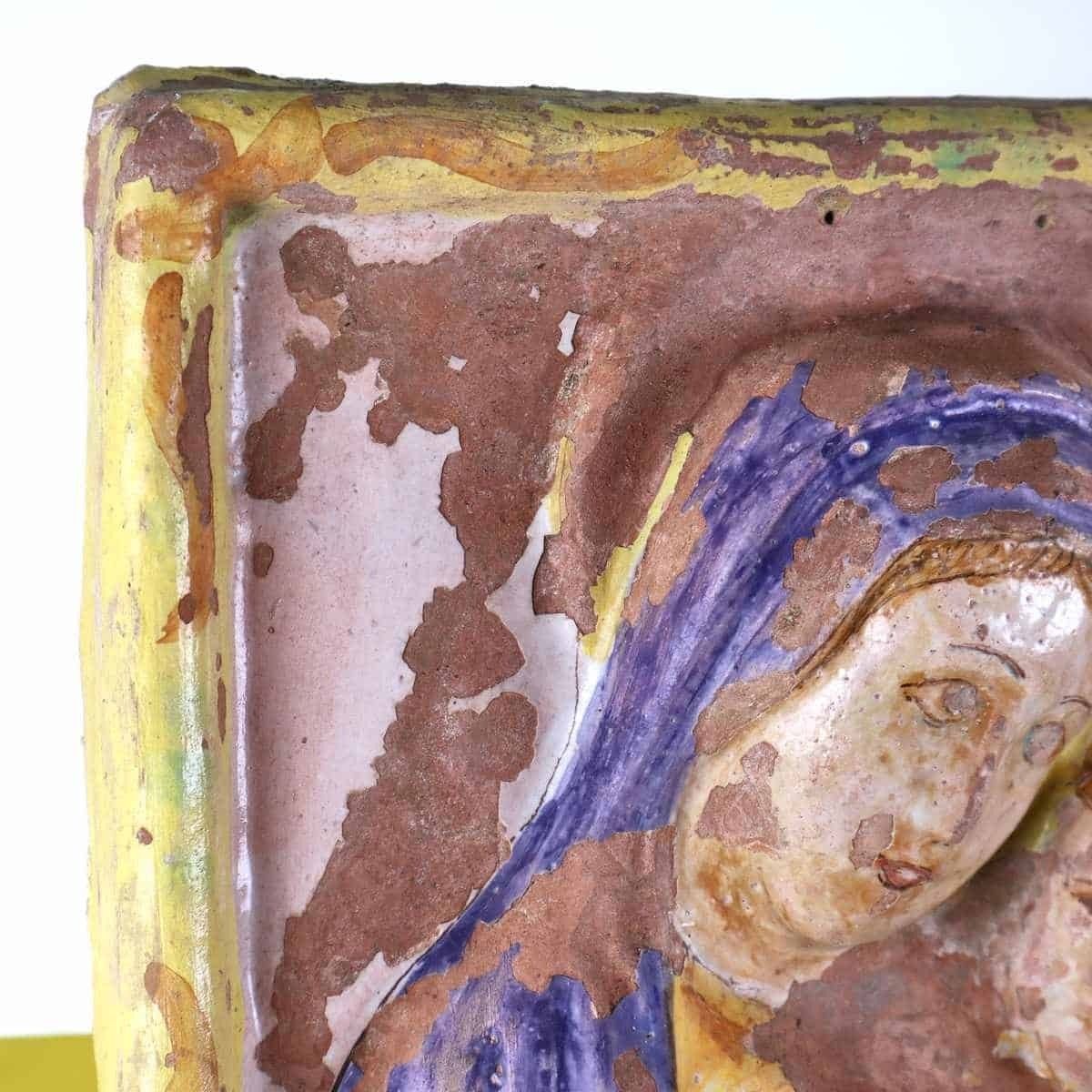 Ancient Bas Relief Panel Of The Madonna And Child, Acquapendente, Viterbo photo for sale