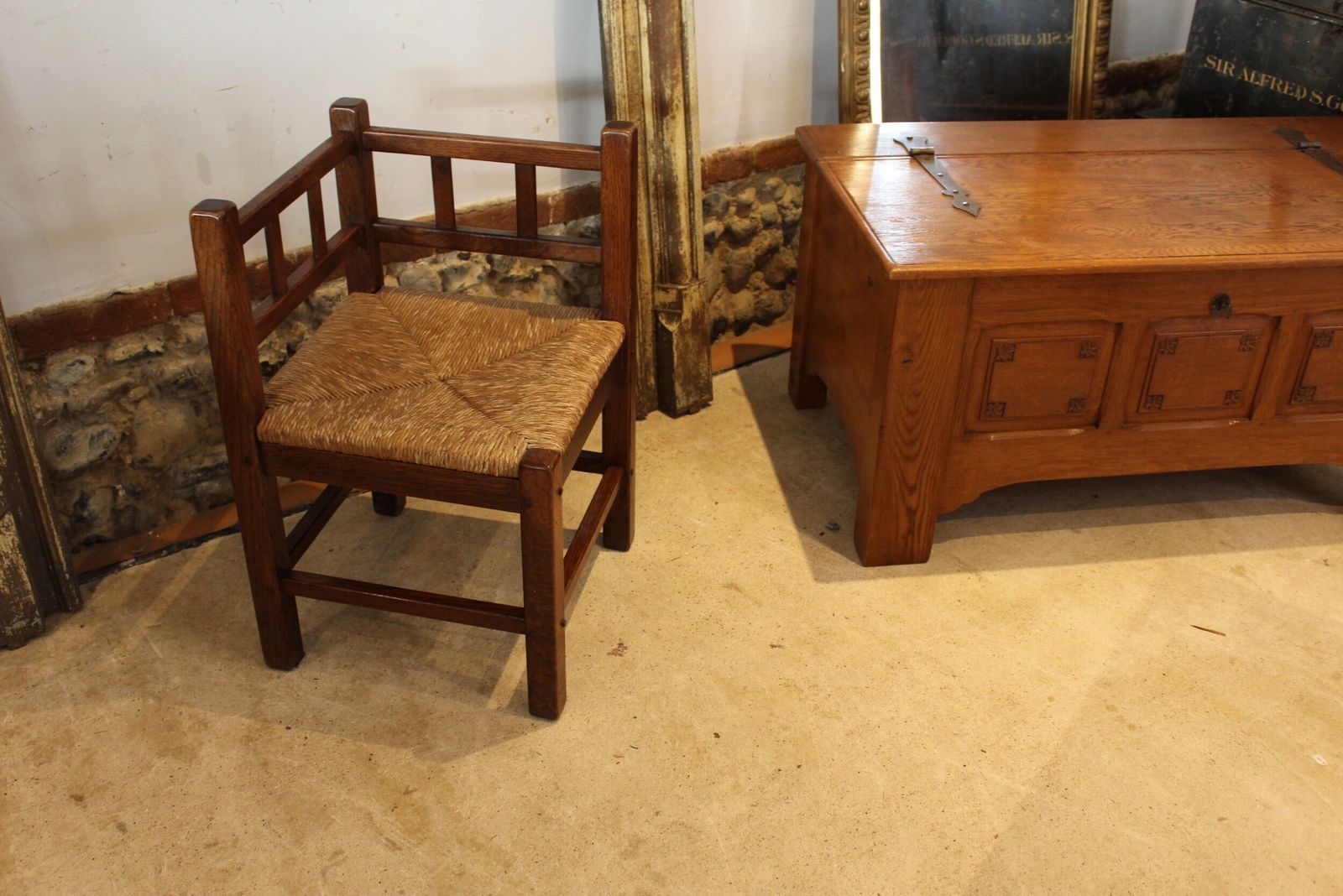 Chair Rare Cotswold School Arts And Crafts Oak Corner C1920 photo buy