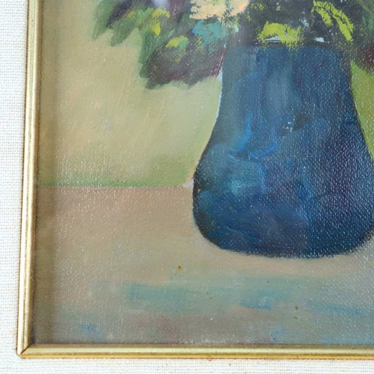 Oil Painting On Canvas Vase Of Flowers photo Art