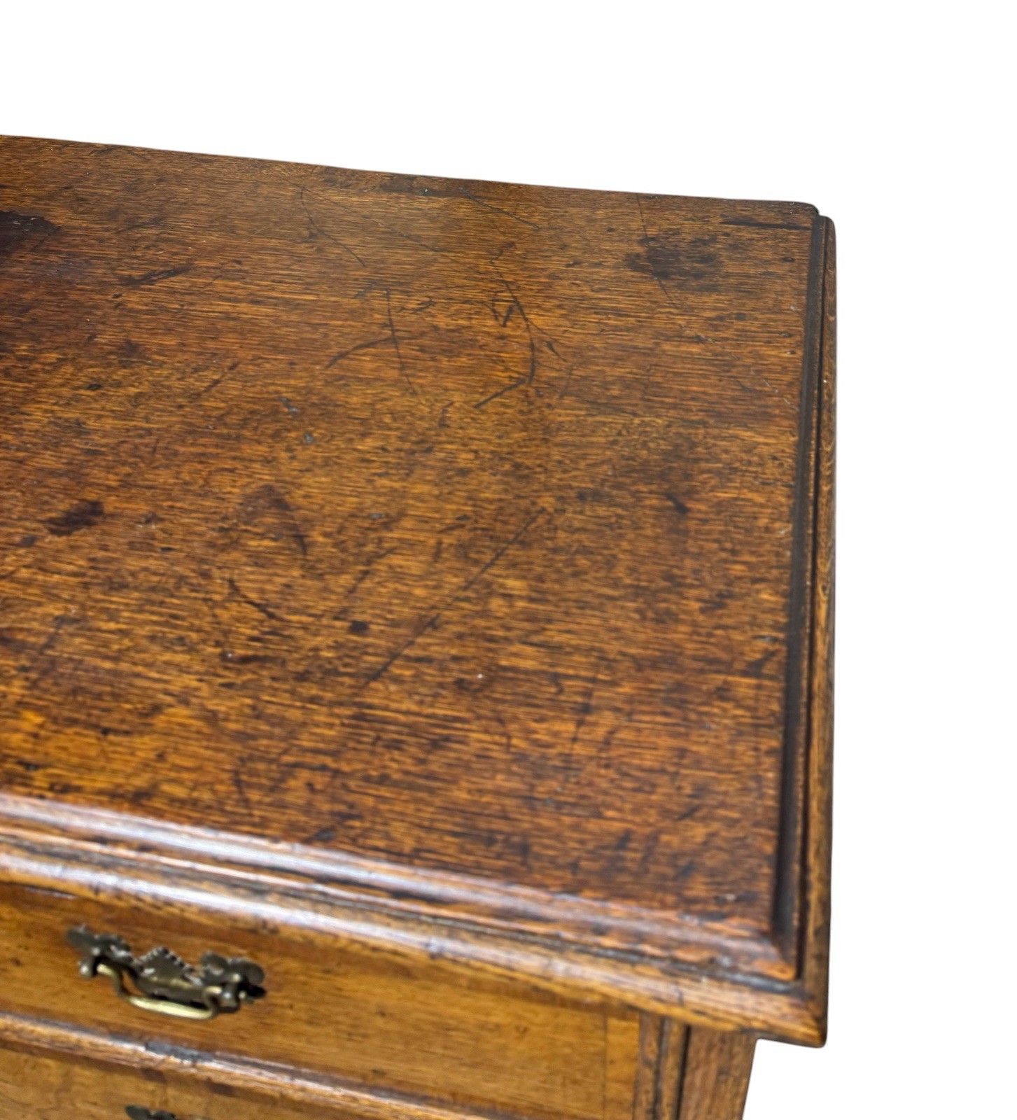 Antique William And Mary Oak Chest Of Drawers Cross Banded Provincial Chest Rare photo vintage