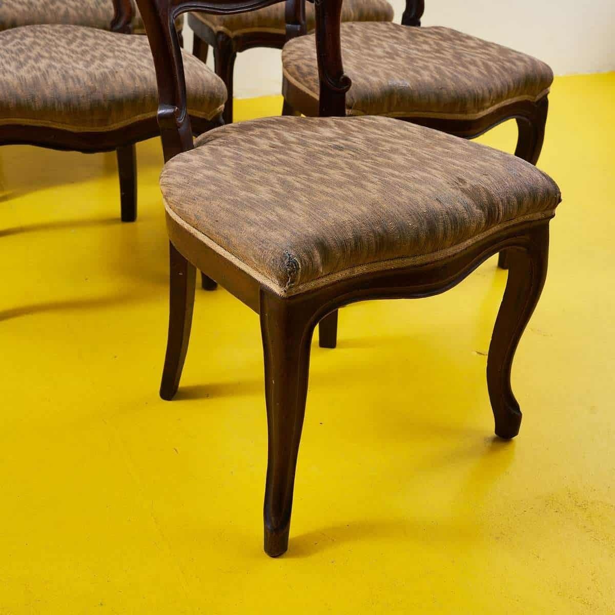 Elegant Antique Carved Wooden Chairs 6 Pieces photo furniture