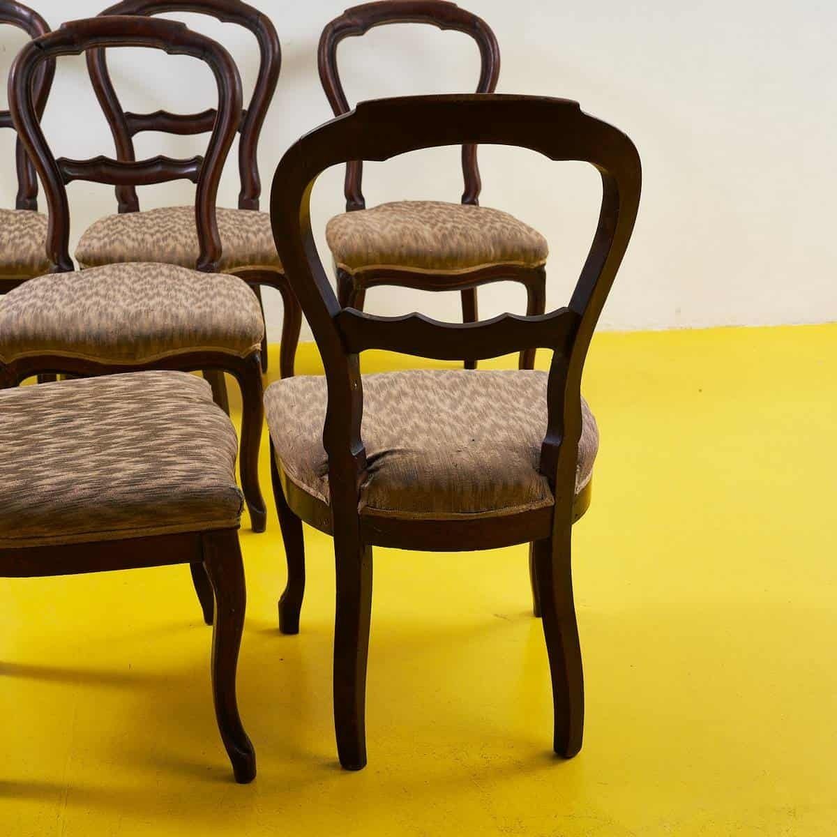 Elegant Antique Carved Wooden Chairs 6 Pieces photo vinterior