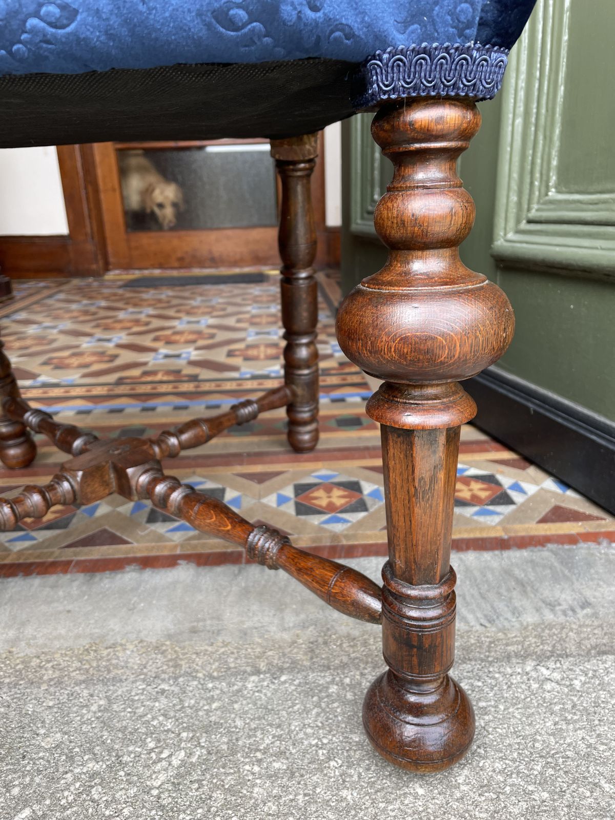 photo for sale 1922 Jacobean Style Hall Chair From Taymouth Castle, Scotland