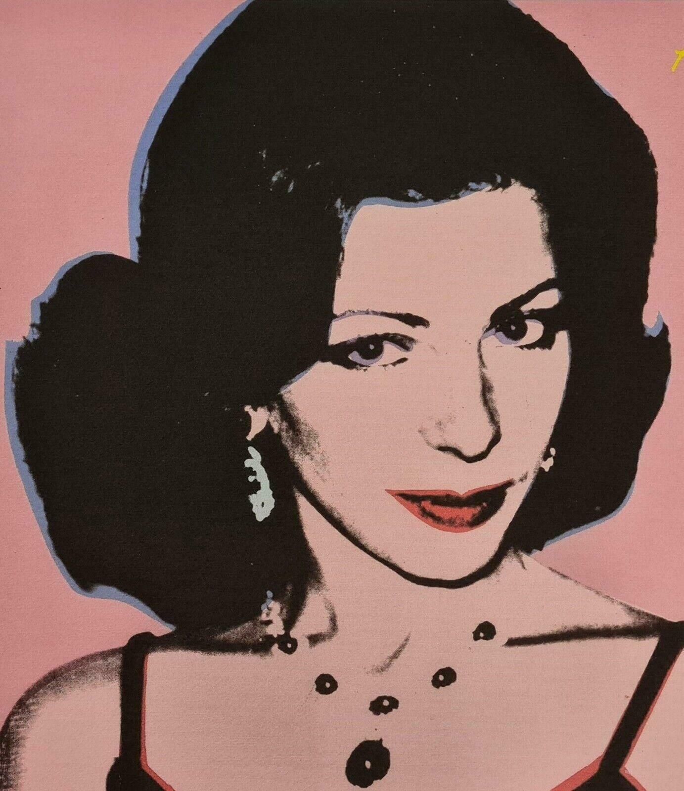 1980's Andy Warhol Portrait Of A Celebrity In Pink photo vintage