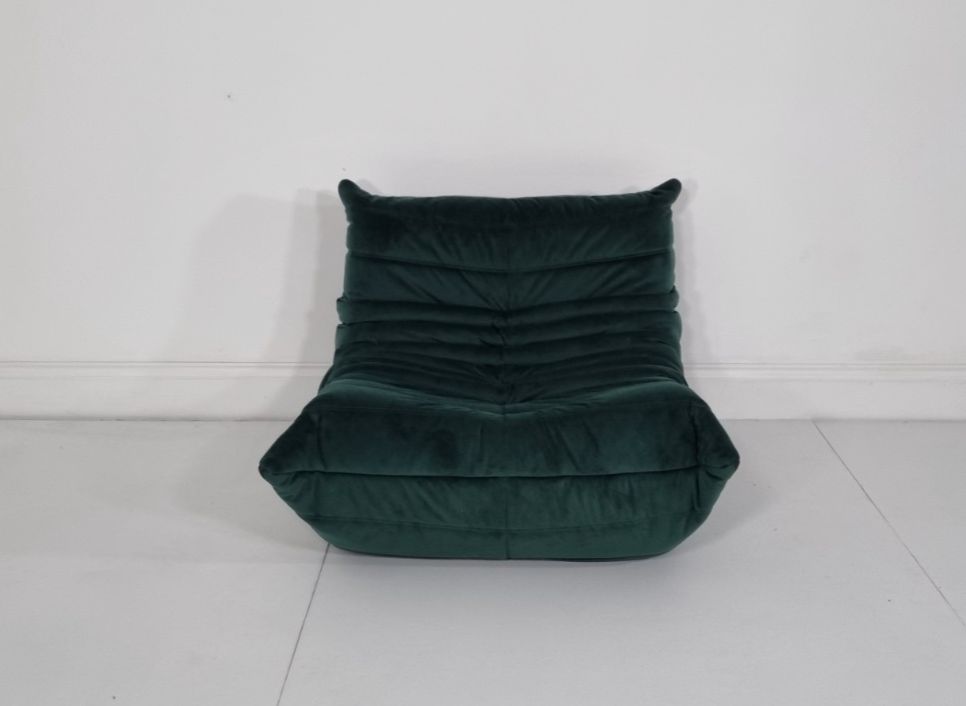 Ligne Roset Togo Chair In Luxurious Deep Green Velvet Immaculate