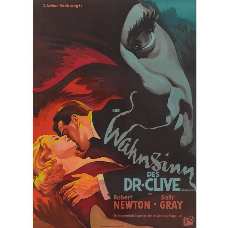 Hidden Room / Obession / Der Wahnsinn Des Dr. Clive, German Film Poster