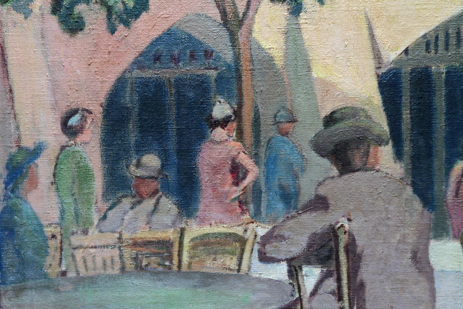 Forrest Hewitcafe Porto Fino Italy   British Post Impressionist Oil Painting Italian Rivieracirca 1930 photo vinterior