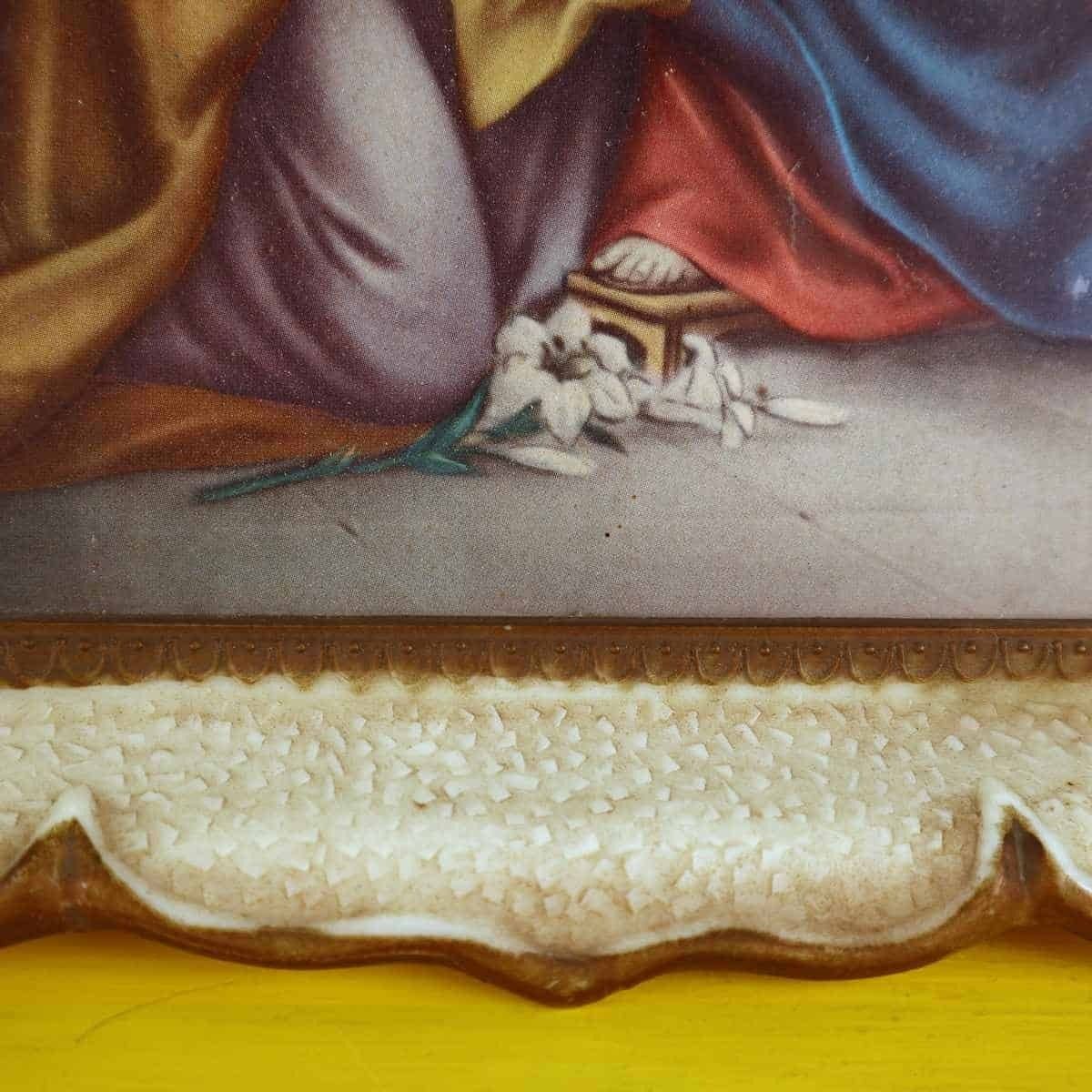 Vintage Sacred Family Painting With Plastic Frame Made In Italy photo Art