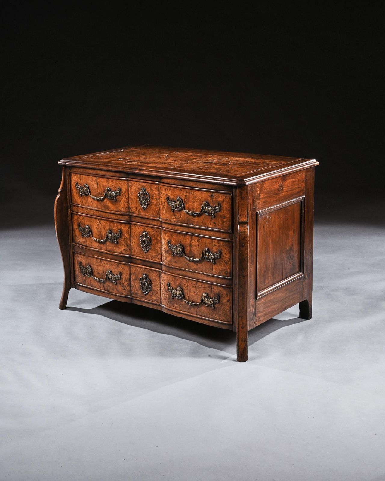 Rare Early 18th Century Louis XV Provincial Burr Elm Mazarin Commode photo buy