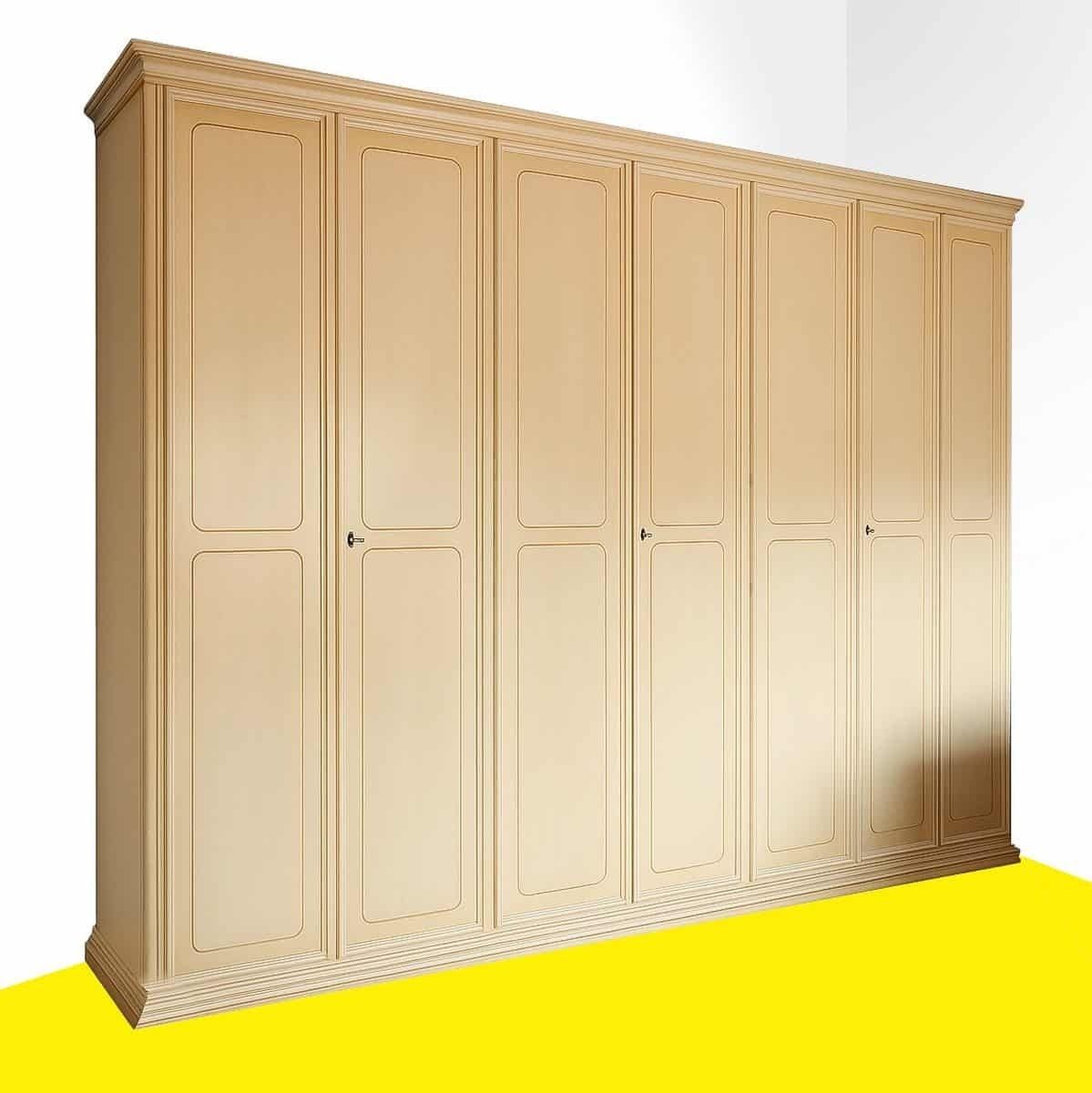 6 Door Wardrobe In High Quality Lacquered Wood