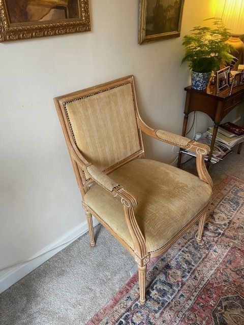 Fauteuil Chairs, Beech, Set Of Eight, Upholstered In Andrew Martin Velvet photo 1000.0
