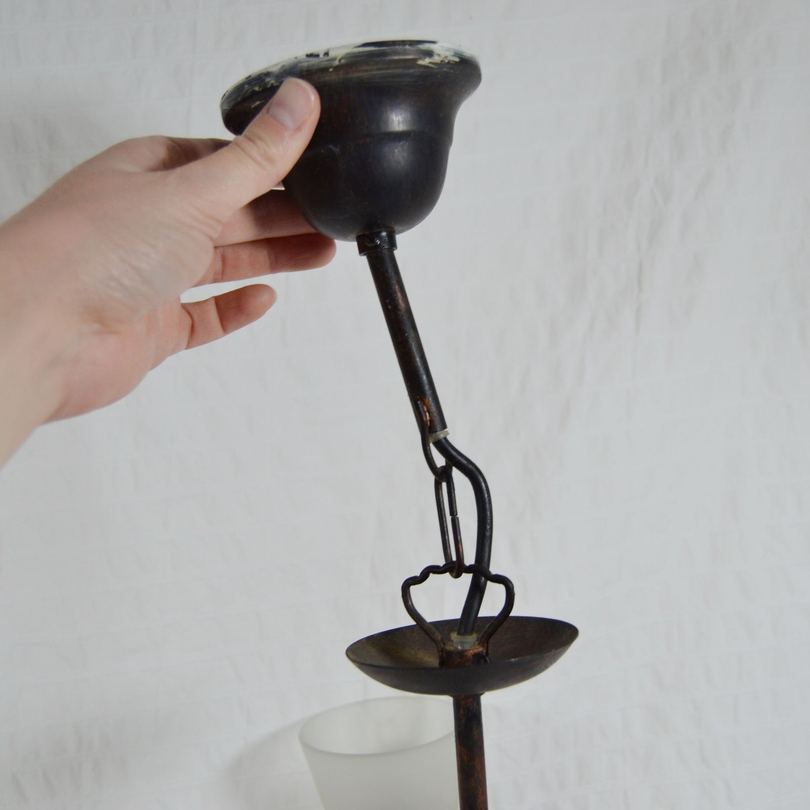 Vintage 1990's Ceiling Light, Twisted Metal 3 Arm photo vinterior