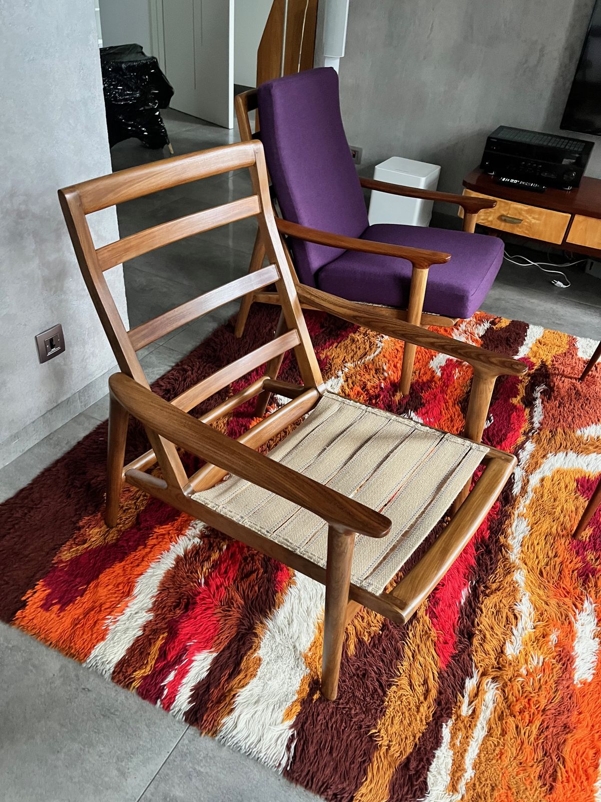 Mid Century Modern “New Yorker” Set By Guy Rogers For Toothill (1964) – Restored Sofa & Two High Back Armchairs photo Furniture