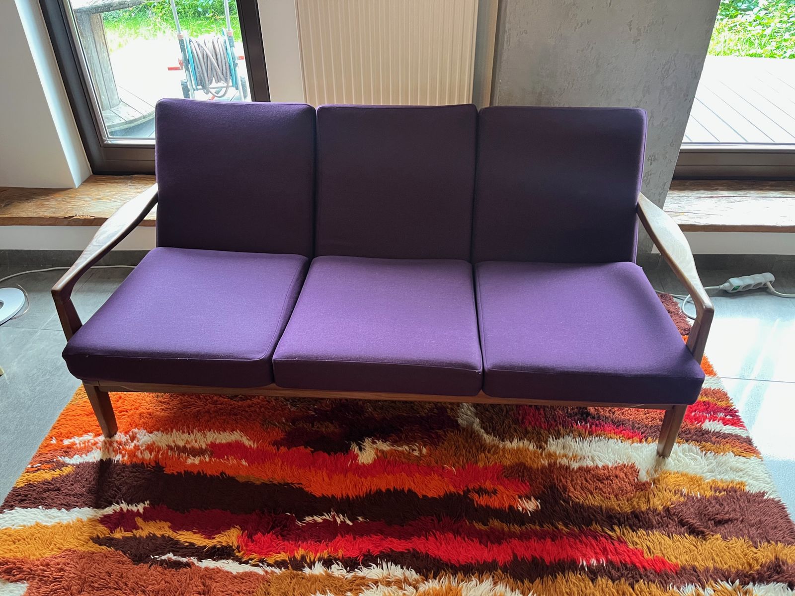 Mid Century Modern “New Yorker” Set By Guy Rogers For Toothill (1964) – Restored Sofa & Two High Back Armchairs