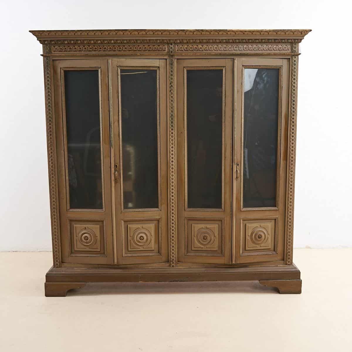 Hand Painted Antique Showcase Bookcase