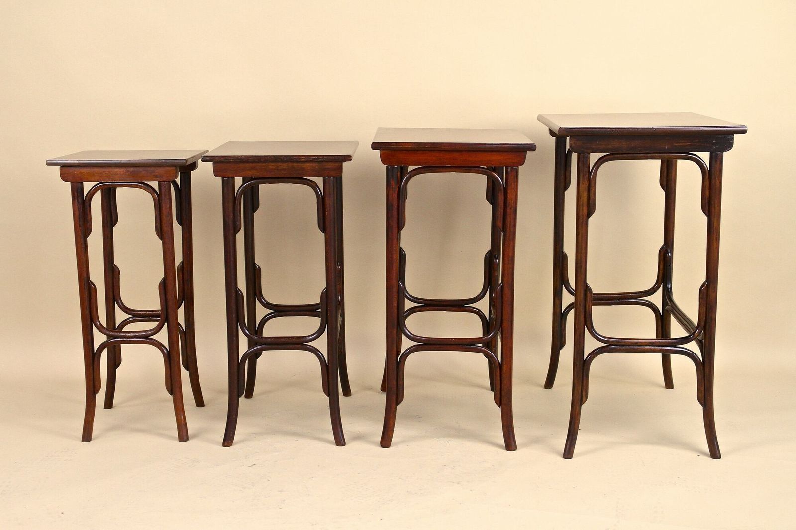 20th Century Art Nouveau Bentwood Nesting Tables By Thonet, Austria Circa 1905 photo for sale