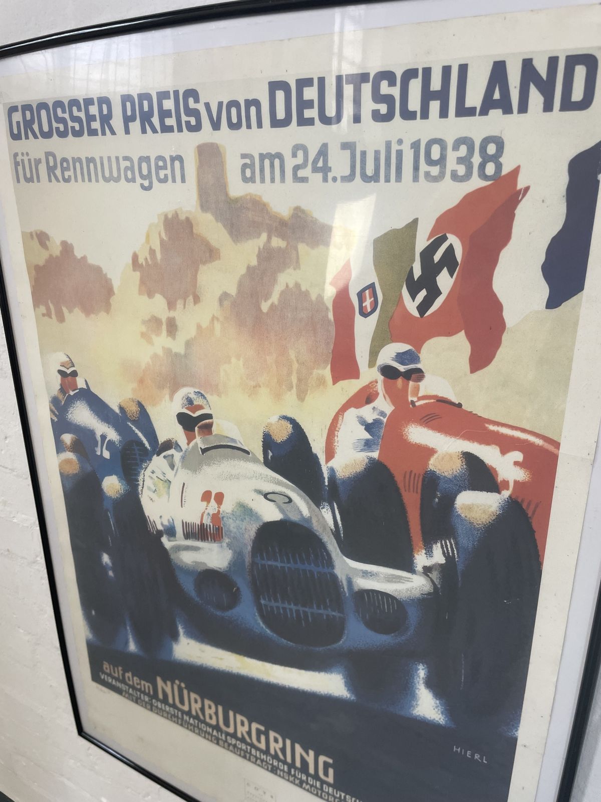 1938 “Grosser Preis Von Deutschland – Nürburgring” Limited Edition Print By Alfred Hierl | No. 95/850 | Produced For Coys Of Kensington photo buy