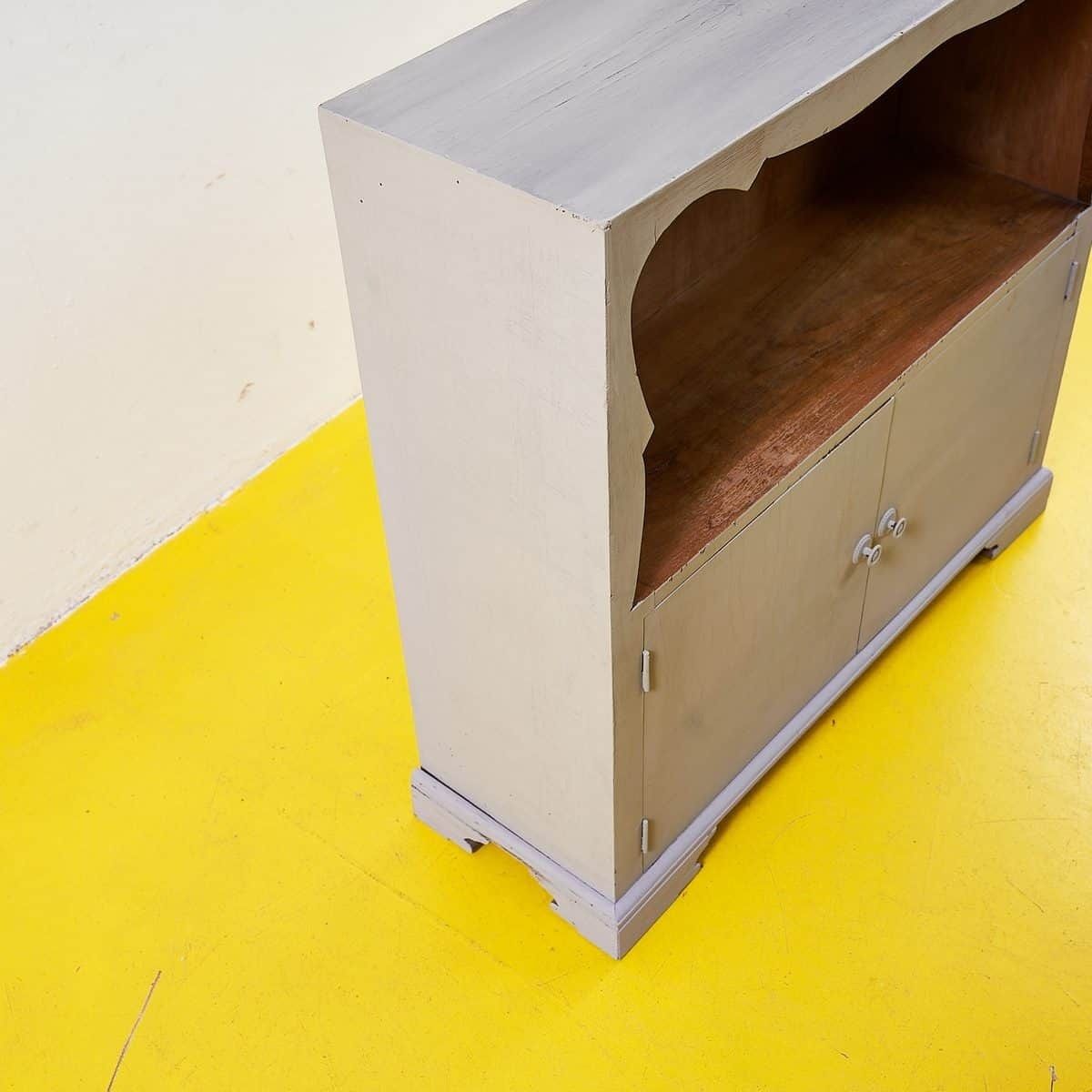 Vintage Sideboard Cabinet In Dove Gray And Wood photo for sale