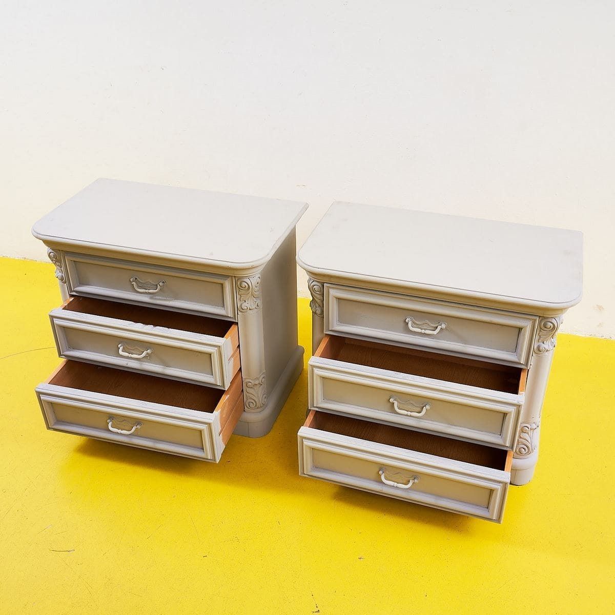 Pair Of Vintage Wooden Bedside Tables photo for sale