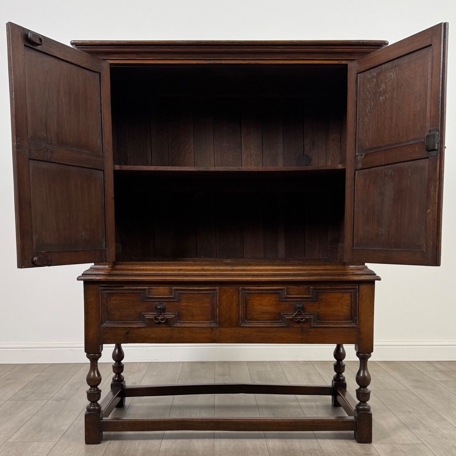 Antique 19th Century Jacobean Style Cupboard In Oak photo furniture