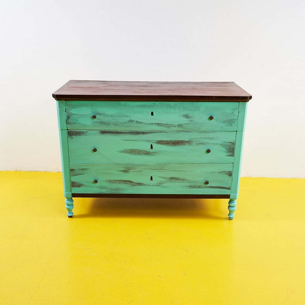 Vintage Mint Green Chest Of Drawers