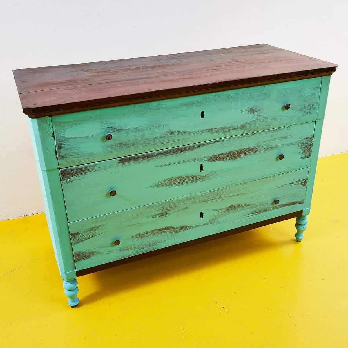 Vintage Mint Green Chest Of Drawers photo furniture