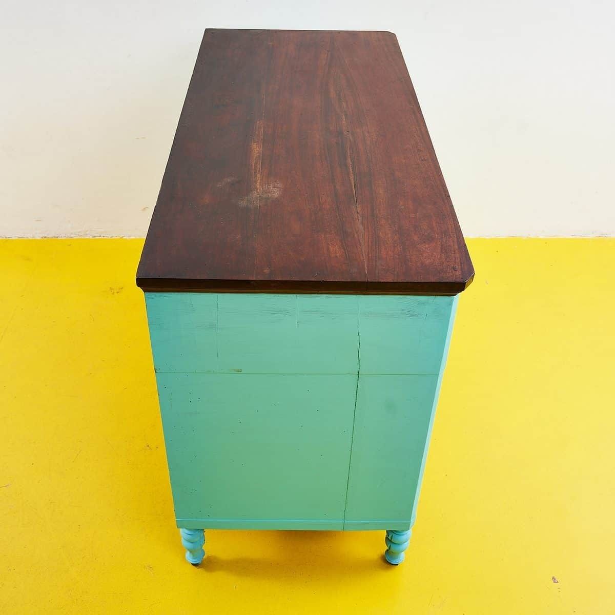 928.0 Vintage Mint Green Chest Of Drawers photo
