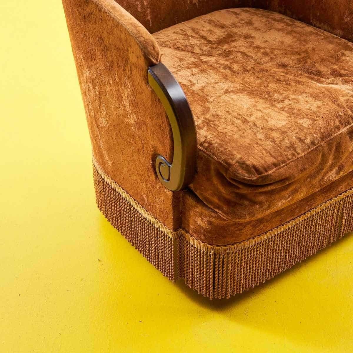 Vintage Armchair With Fringes, 1940s photo furniture