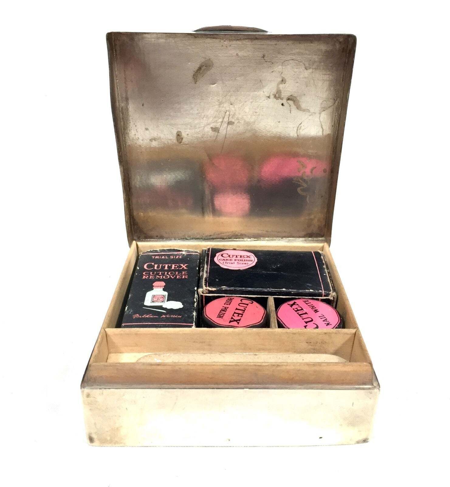 photo furniture Antique Art Deco Sterling Silver Hallmarked 1924 Ladies Manicure Box / Cigarette