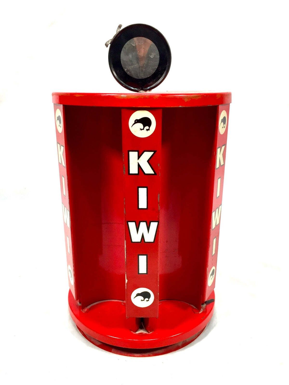 Antique Advertising Mid Century Kiwi Shoe Polish Shop Display Counter Dispenser photo for sale