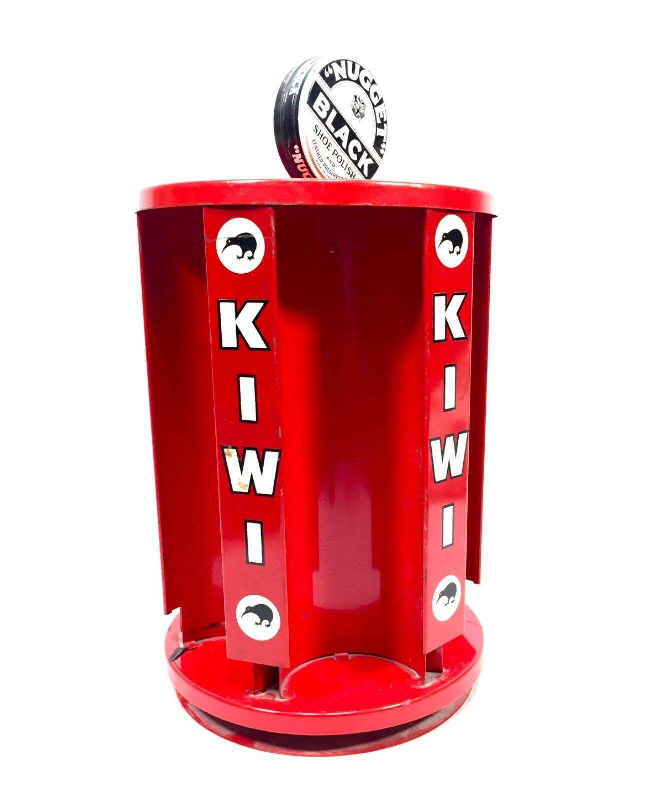 Antique Advertising Mid Century Kiwi Shoe Polish Shop Display Counter Dispenser photo vintage