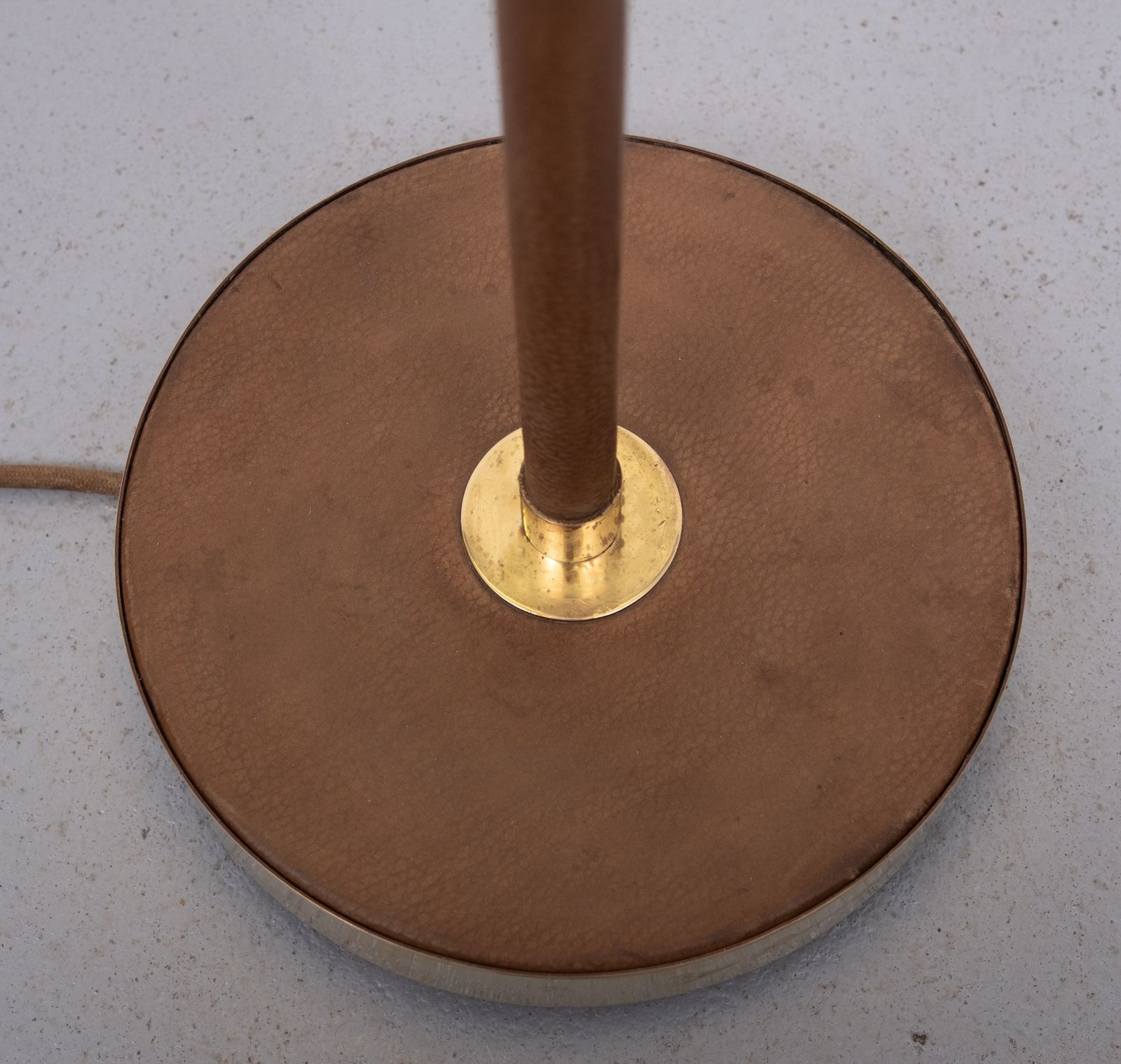 Floor Lamp Charlotte Wawer Parchment Shade Brass Details 1950s Germany photo Lighting