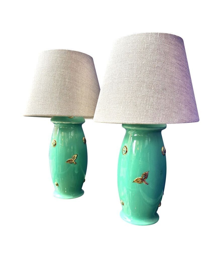 photo vinterior A Lovely Pair Of 1930s Royal Staffordshire Lamps By Clarice Cliff