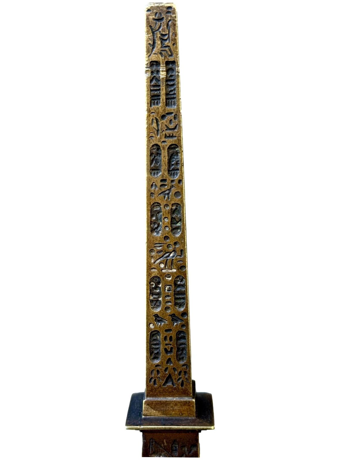 Antique 19th Century Bronze Louxor Obelisk, Souvenir Of Paris, Egyptian Revival Decor photo furniture