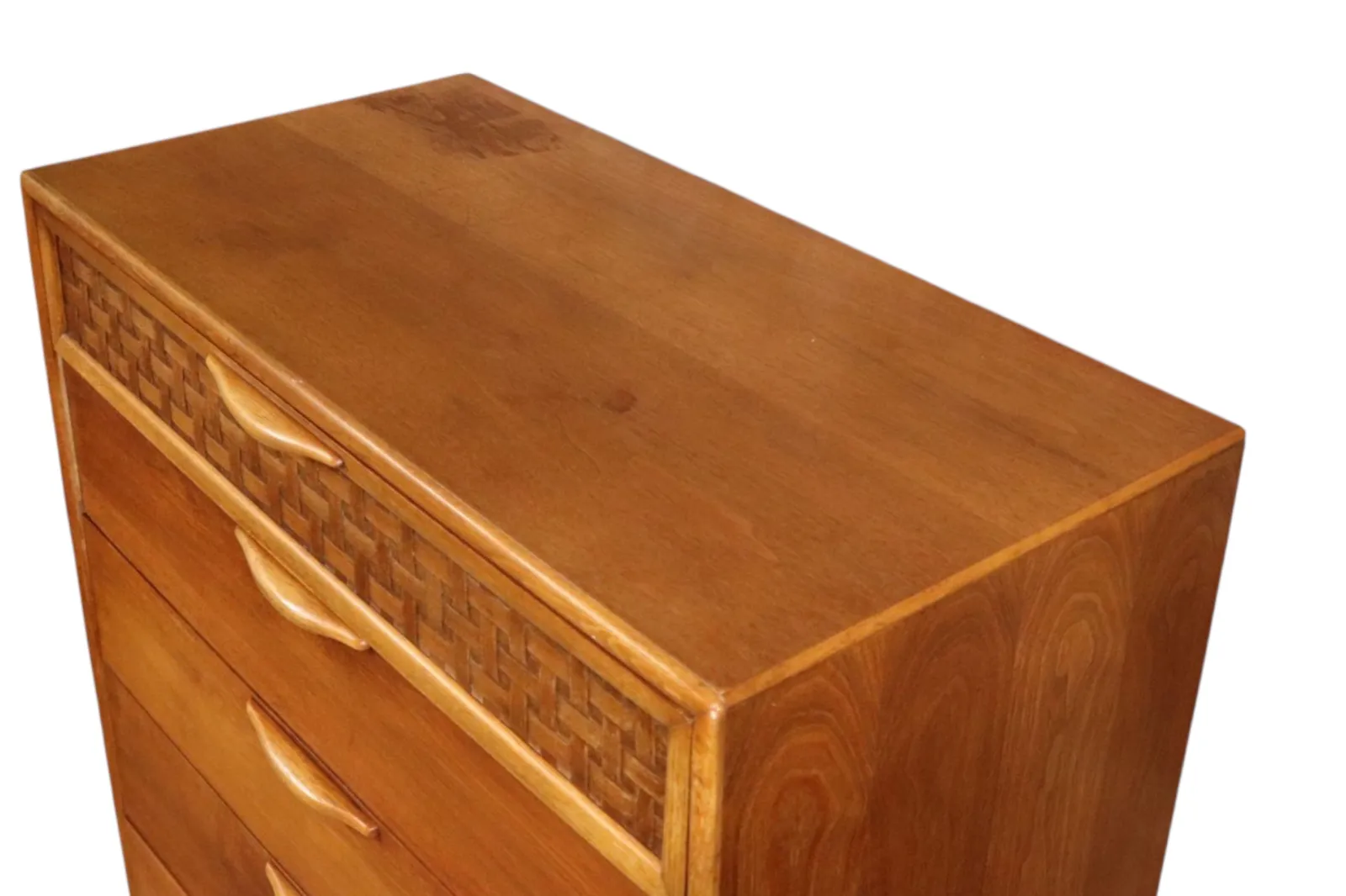 photo for sale Rare Mid Century Lane ' Perception ' Large Teak Chest Of Drawers