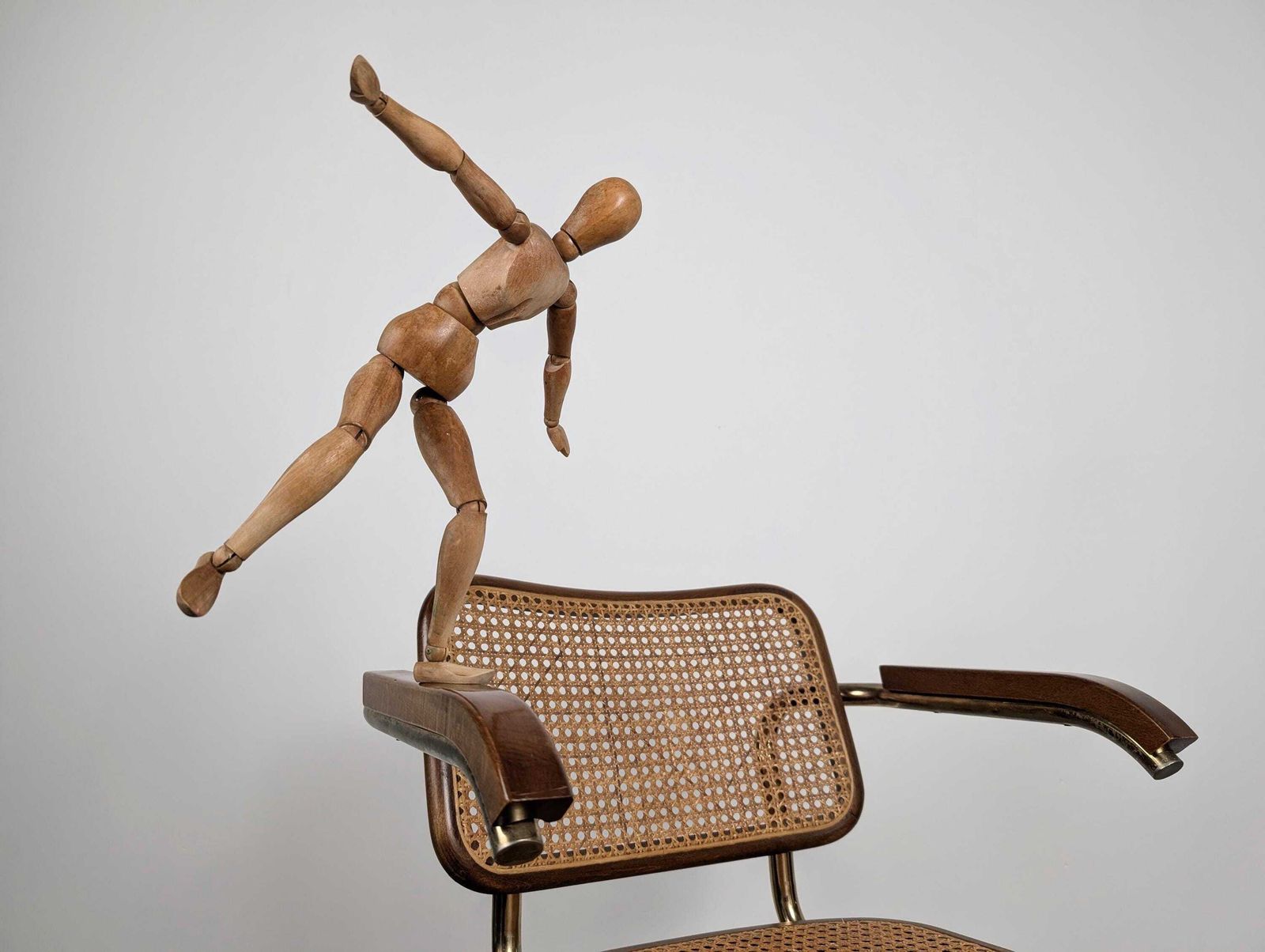 Maniquí De Artista Articulado De Madera Mid Century