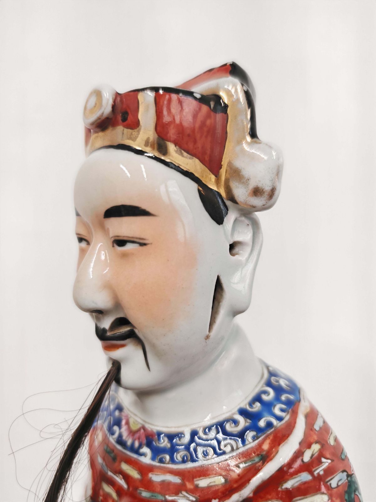 Antique Famille Rose Porcelain Immortal Figurine Sculpture, 19th Century photo vinterior