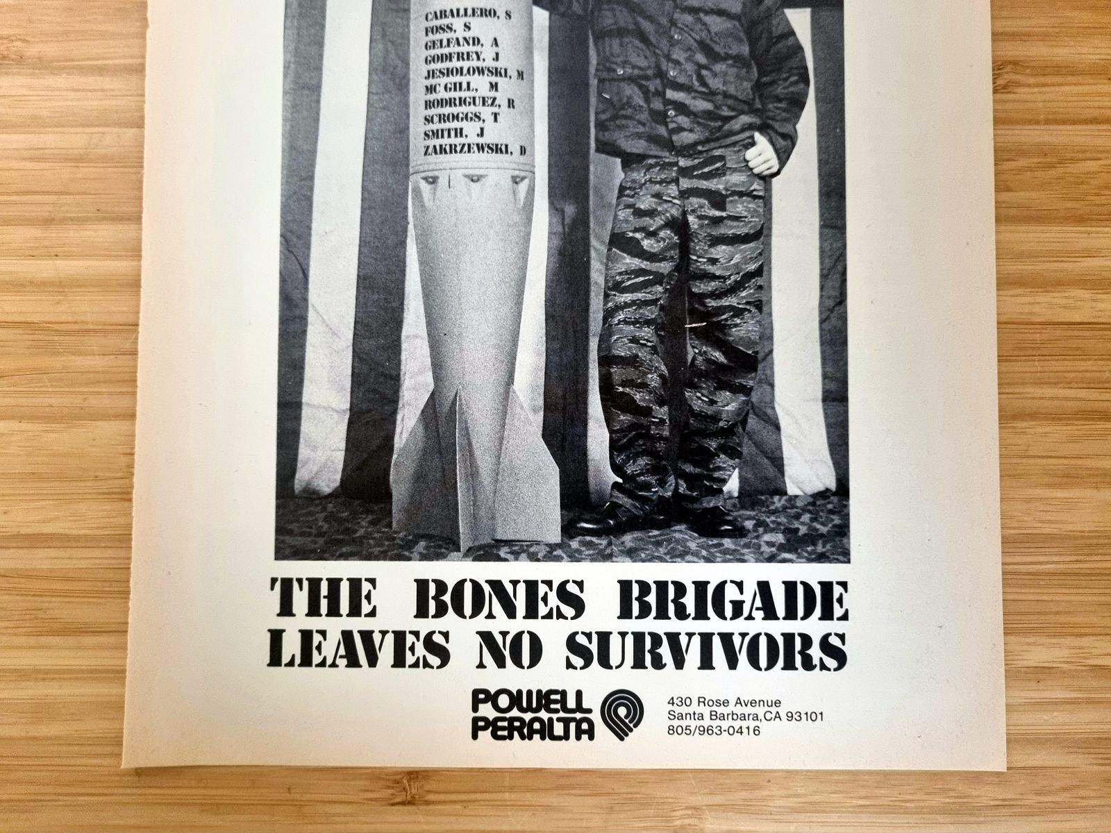 Skate Shop Art, Powell Peralta Bones Brigade 1980s Ad, Surrender Poster photo 165.0